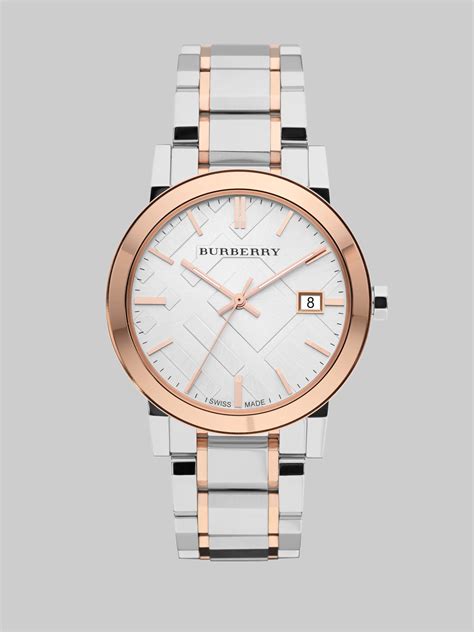 Burberry Two Tone Stainless Steel Watch, 38mm Jewelry